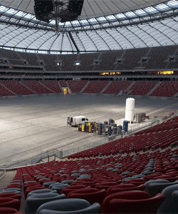 OXYMAT oxygen generator for COVID treatment at Warsaw Stadium